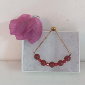 Simply Wrapped Adjustable Gemstone Bracelet Carnelian & Gold