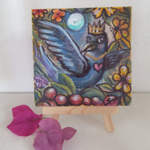 Queen Bird on Easel 4"x4"